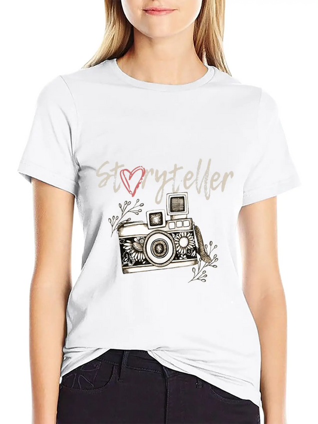 Storyteller Camera Photography Shirt Lightweight Cotton T-Shirt – Daily Comfort Graphic Shirt