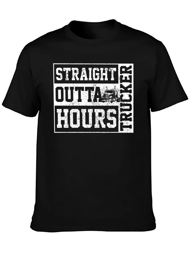 Straight Outta Hours Funny Truck Driver Trucker Gi Lightweight Cotton T-Shirt – Daily Comfort Graphic Shirt