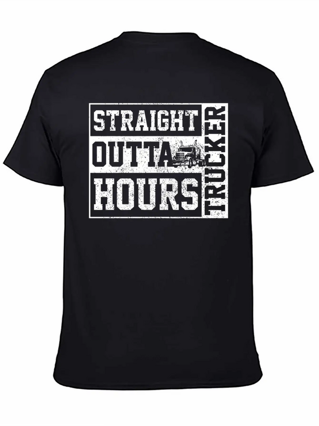 Straight Outta Hours Funny Truck Driver Trucker Gi Lightweight Cotton T-Shirt – Daily Comfort Graphic Shirt