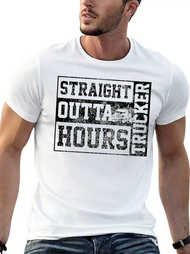 Straight Outta Hours Funny Truck Driver Trucker Gi Lightweight Cotton T-Shirt – Daily Comfort Graphic Shirt
