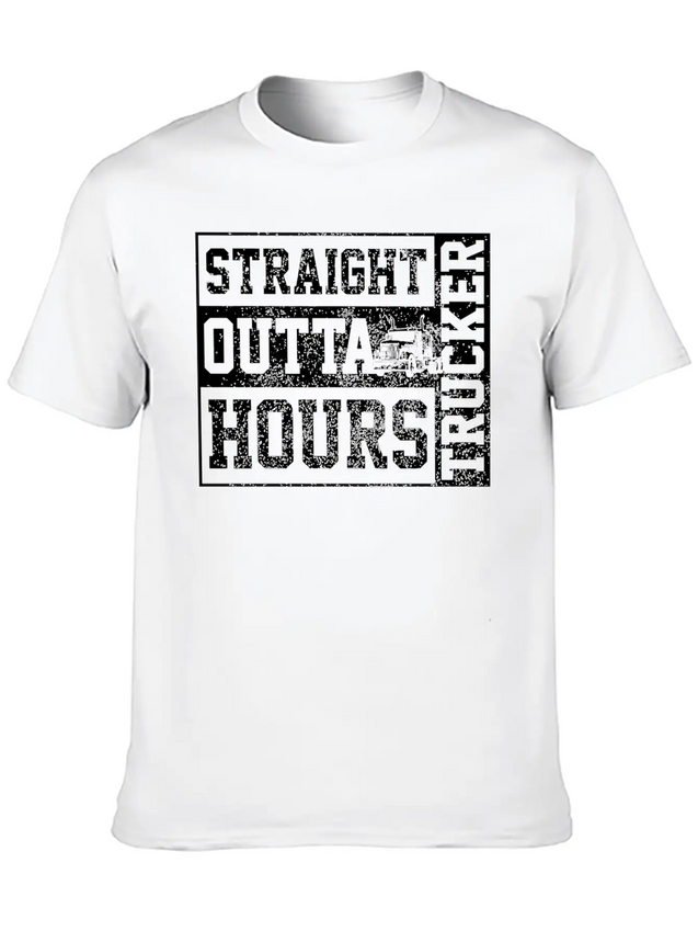 Straight Outta Hours Funny Truck Driver Trucker Gi Lightweight Cotton T-Shirt – Daily Comfort Graphic Shirt