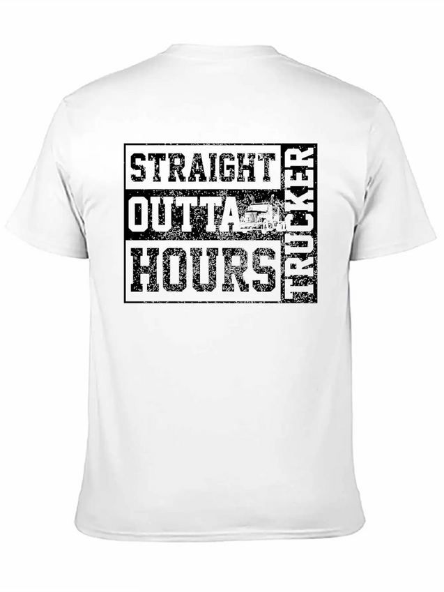 Straight Outta Hours Funny Truck Driver Trucker Gi Lightweight Cotton T-Shirt – Daily Comfort Graphic Shirt