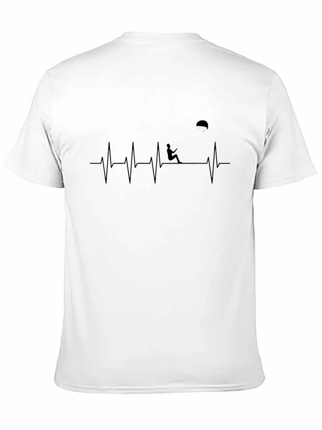 Stunt Kite Heartbeat EKG Pulse Funny Gift Lightweight Cotton T-Shirt – Daily Comfort Graphic Shirt