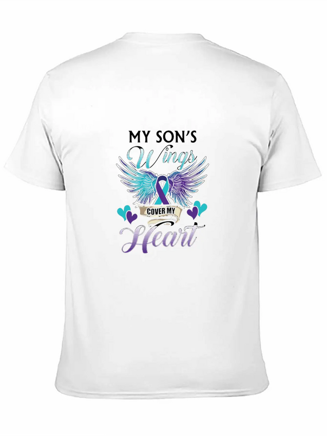Suicide Memory Of Son Wings Cover Heart Lightweight Cotton T-Shirt – Daily Comfort Graphic Shirt
