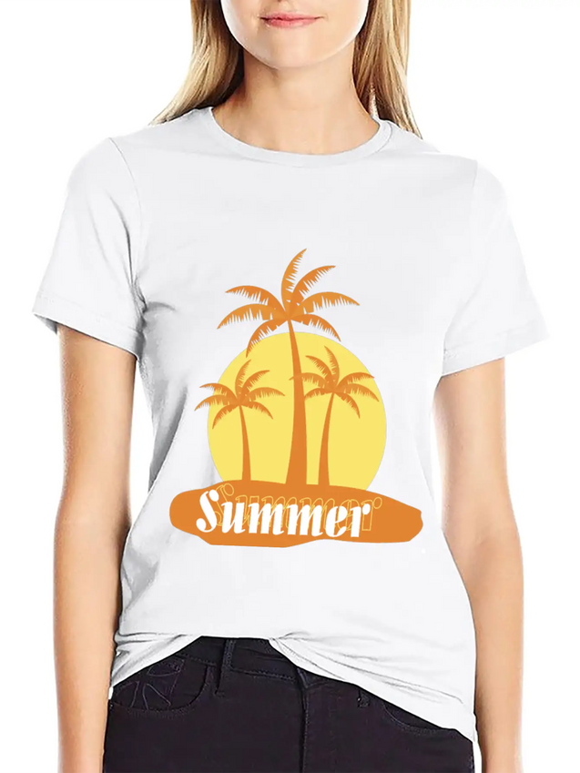 Summer Lightweight Cotton T-Shirt – Daily Comfort Graphic Shirt