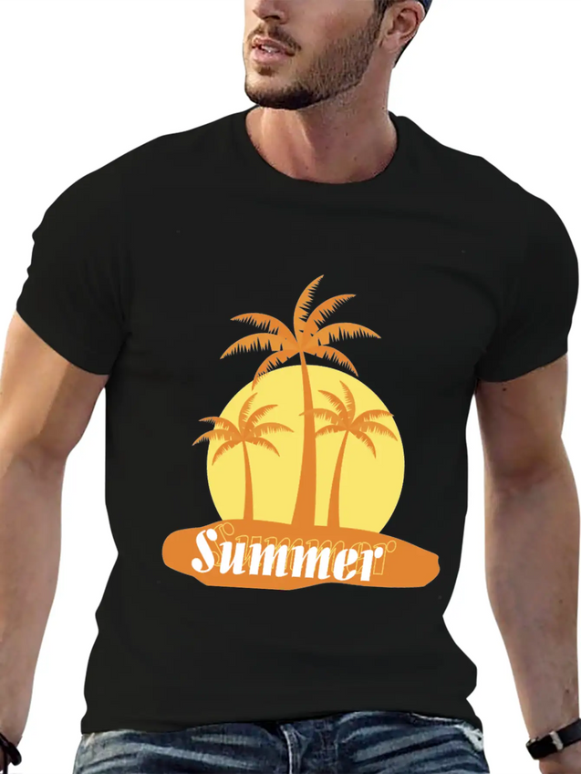 Summer Lightweight Cotton T-Shirt – Daily Comfort Graphic Shirt