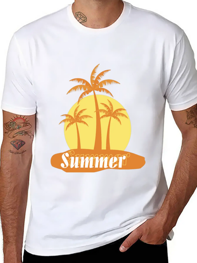 Summer Lightweight Cotton T-Shirt – Daily Comfort Graphic Shirt