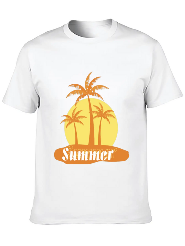 Summer Lightweight Cotton T-Shirt – Daily Comfort Graphic Shirt
