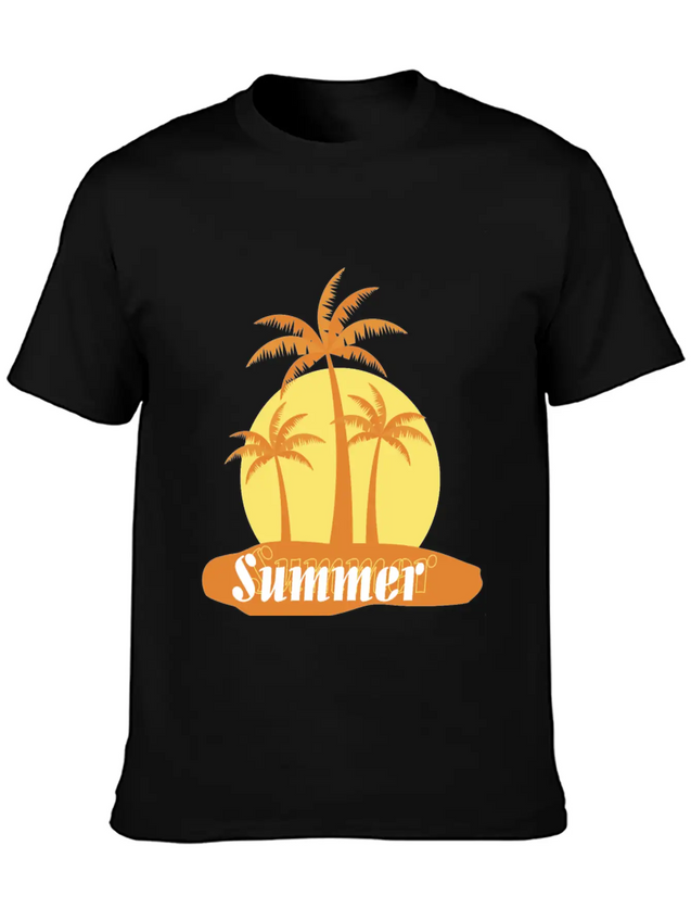 Summer Lightweight Cotton T-Shirt – Daily Comfort Graphic Shirt