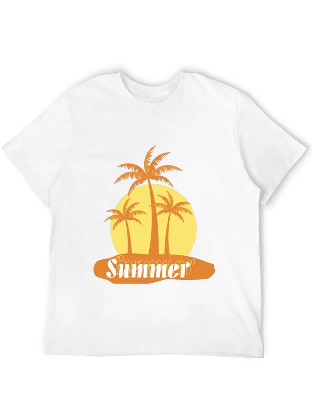 Summer Lightweight Cotton T-Shirt – Daily Comfort Graphic Shirt