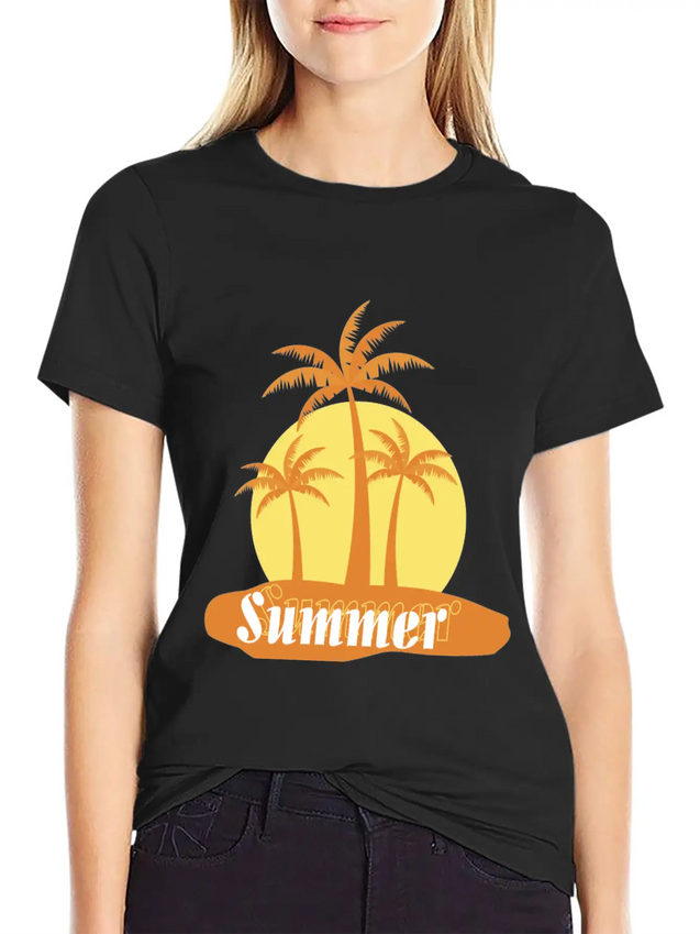 Summer Lightweight Cotton T-Shirt – Daily Comfort Graphic Shirt