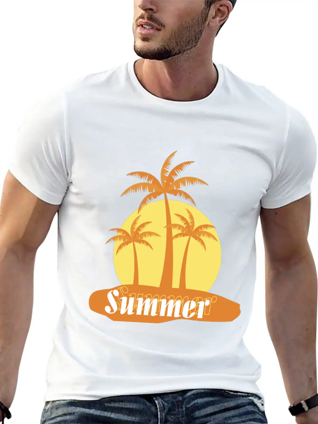 Summer Lightweight Cotton T-Shirt – Daily Comfort Graphic Shirt