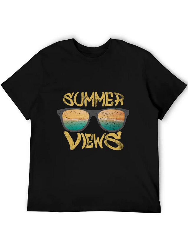 Summer Views Lightweight Cotton T-Shirt – Daily Comfort Graphic Shirt