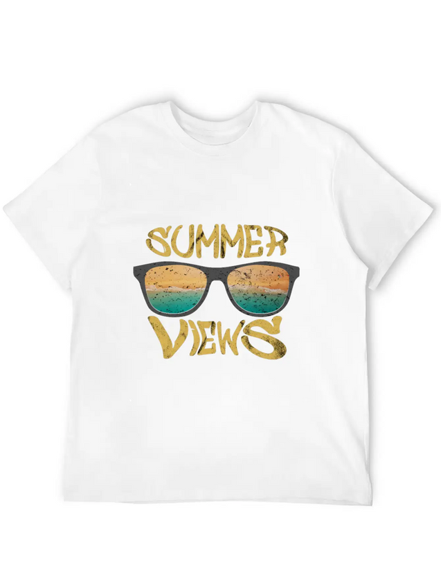 Summer Views Lightweight Cotton T-Shirt – Daily Comfort Graphic Shirt