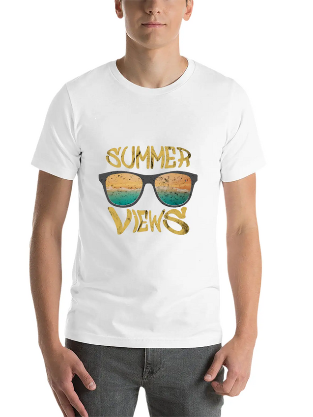 Summer Views Lightweight Cotton T-Shirt – Daily Comfort Graphic Shirt