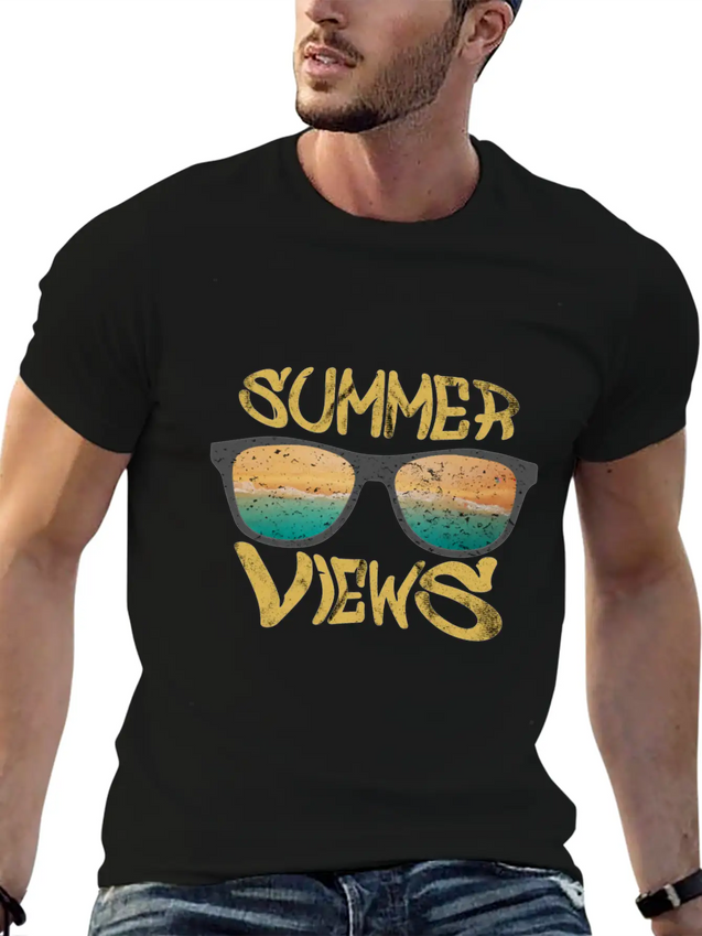 Summer Views Lightweight Cotton T-Shirt – Daily Comfort Graphic Shirt