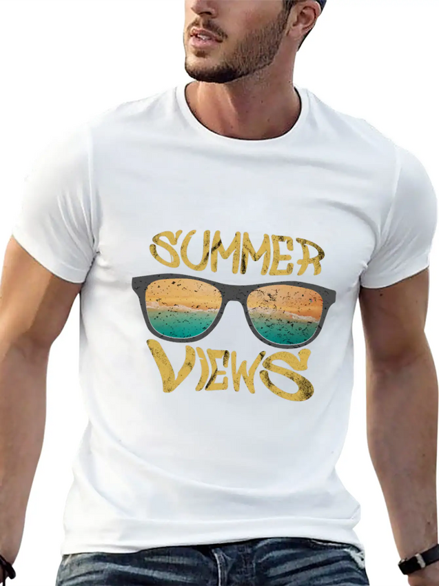 Summer Views Lightweight Cotton T-Shirt – Daily Comfort Graphic Shirt