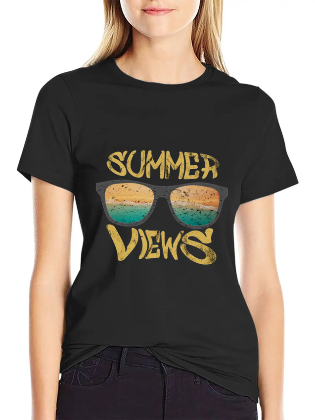 Summer Views Lightweight Cotton T-Shirt – Daily Comfort Graphic Shirt