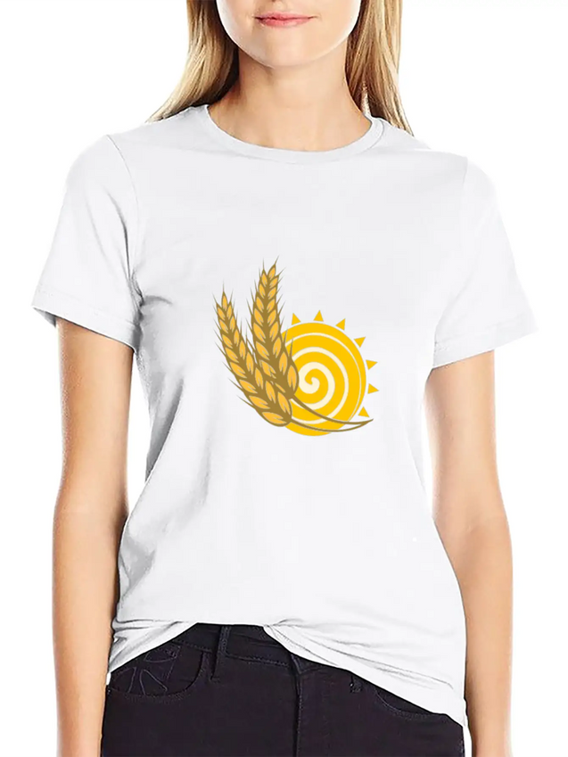 Sun With Rice Lightweight Cotton T-Shirt – Daily Comfort Graphic Shirt