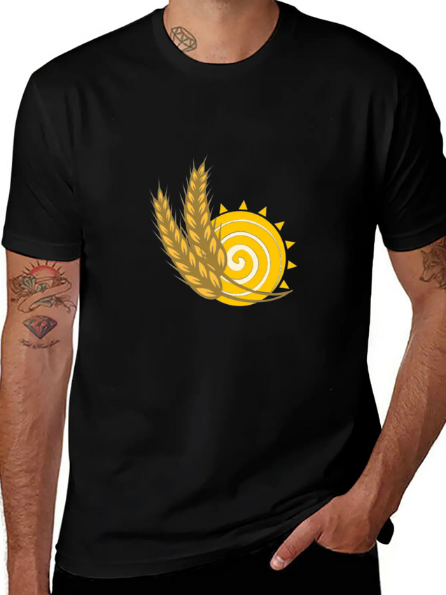 Sun With Rice Lightweight Cotton T-Shirt – Daily Comfort Graphic Shirt