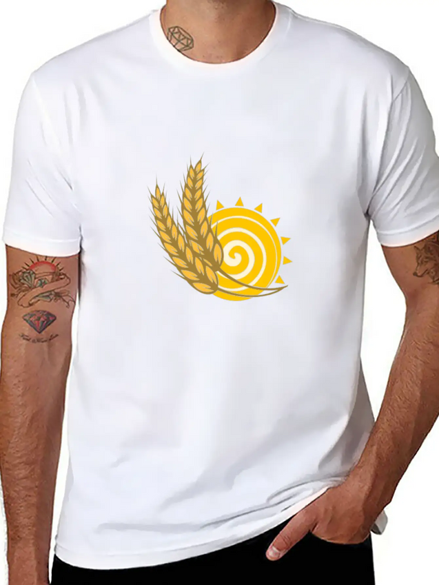 Sun With Rice Lightweight Cotton T-Shirt – Daily Comfort Graphic Shirt