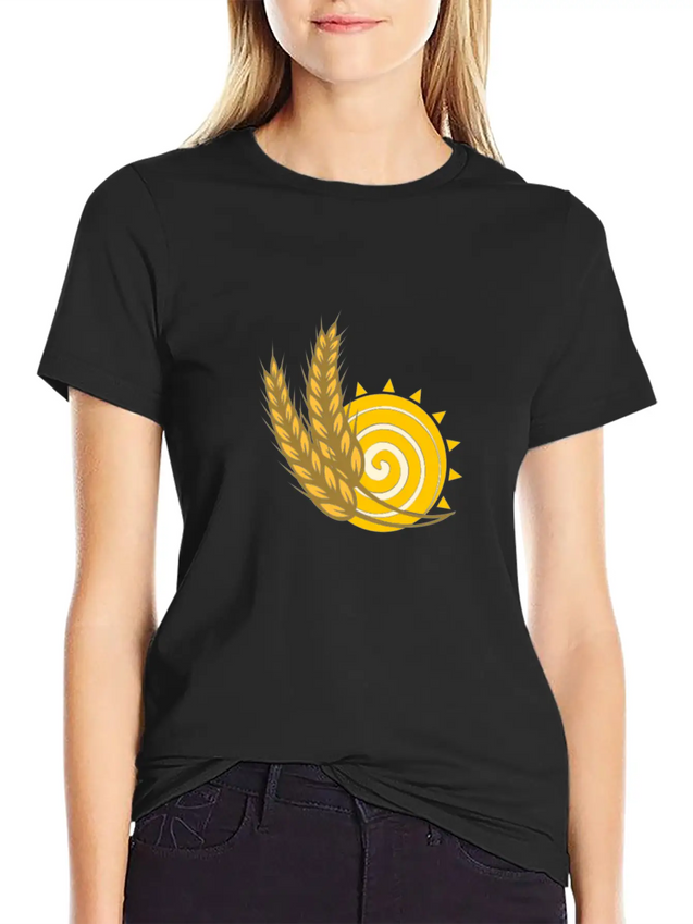 Sun With Rice Lightweight Cotton T-Shirt – Daily Comfort Graphic Shirt