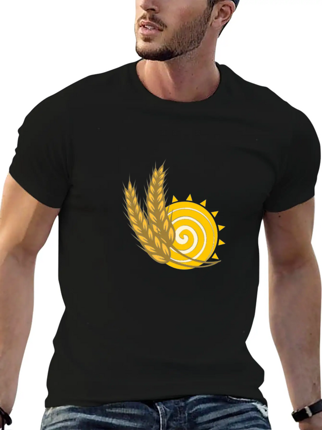 Sun With Rice Lightweight Cotton T-Shirt – Daily Comfort Graphic Shirt