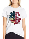 Sunflower American Pride Patriotic Saying USA Gift Lightweight Cotton T-Shirt – Daily Comfort Graphic Shirt