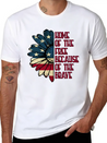Sunflower American Pride Patriotic Saying USA Gift Lightweight Cotton T-Shirt – Daily Comfort Graphic Shirt