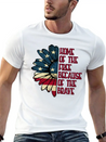 Sunflower American Pride Patriotic Saying USA Gift Lightweight Cotton T-Shirt – Daily Comfort Graphic Shirt