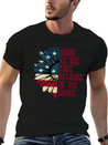 Sunflower American Pride Patriotic Saying USA Gift Lightweight Cotton T-Shirt – Daily Comfort Graphic Shirt