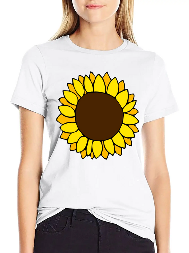 Sunflower Lightweight Cotton T-Shirt – Daily Comfort Graphic Shirt