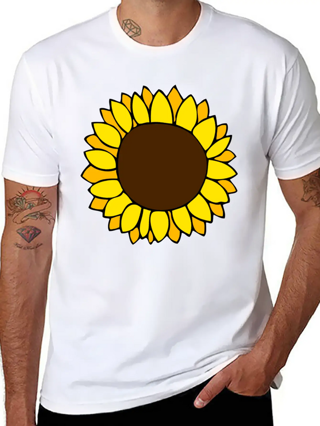 Sunflower Lightweight Cotton T-Shirt – Daily Comfort Graphic Shirt