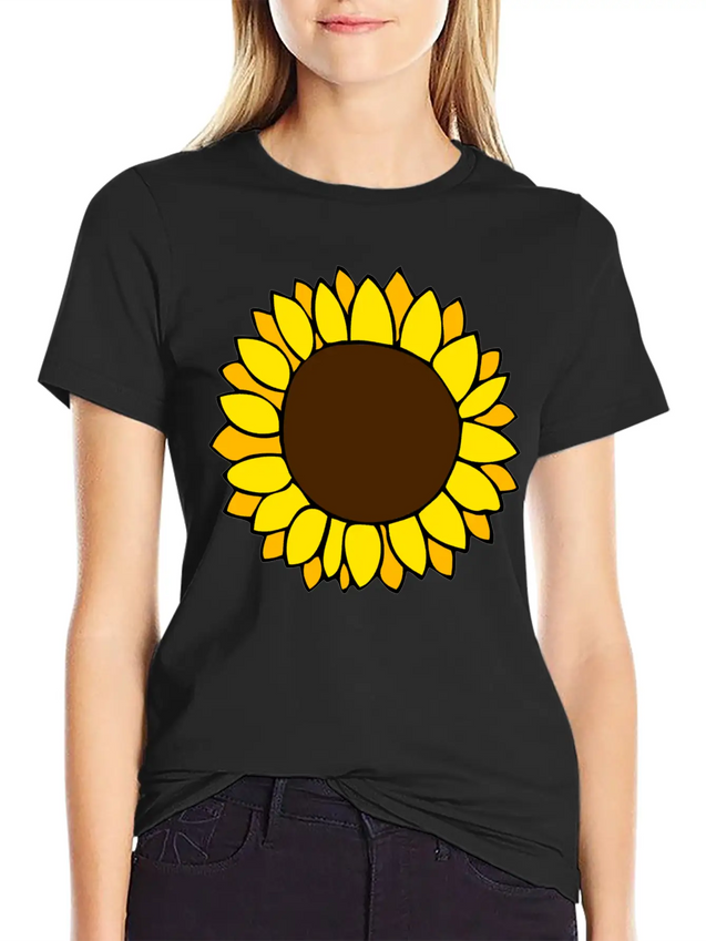 Sunflower Lightweight Cotton T-Shirt – Daily Comfort Graphic Shirt