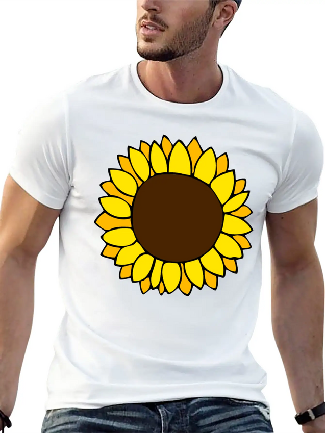 Sunflower Lightweight Cotton T-Shirt – Daily Comfort Graphic Shirt