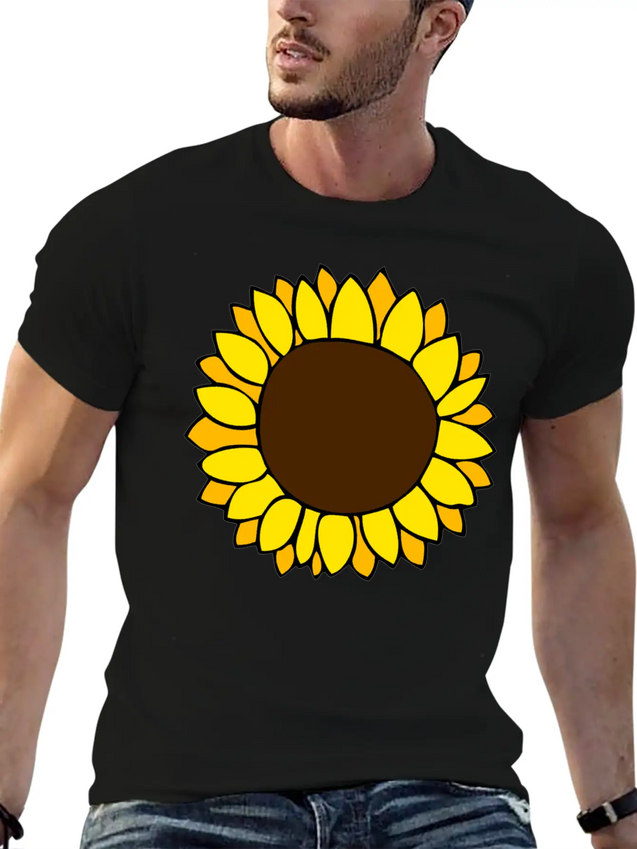 Sunflower Lightweight Cotton T-Shirt – Daily Comfort Graphic Shirt