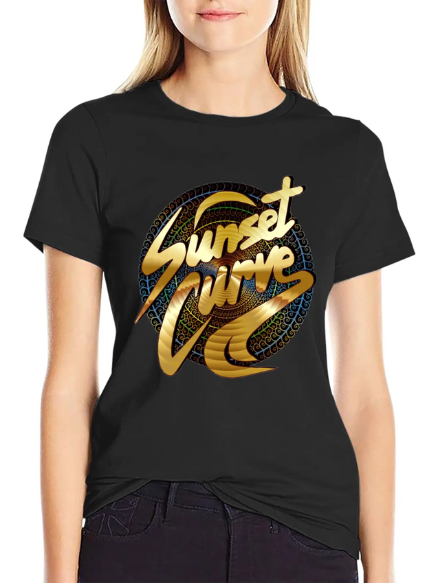 Sunset Curve, Sunset ,Curve, Sunset Curve Sunset Lightweight Cotton T-Shirt – Daily Comfort Graphic Shirt