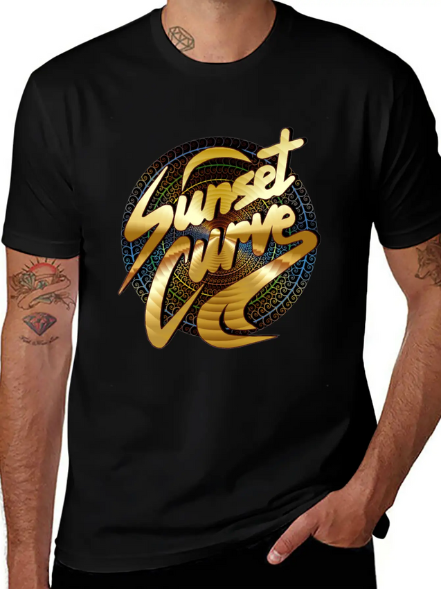 Sunset Curve, Sunset ,Curve, Sunset Curve Sunset Lightweight Cotton T-Shirt – Daily Comfort Graphic Shirt