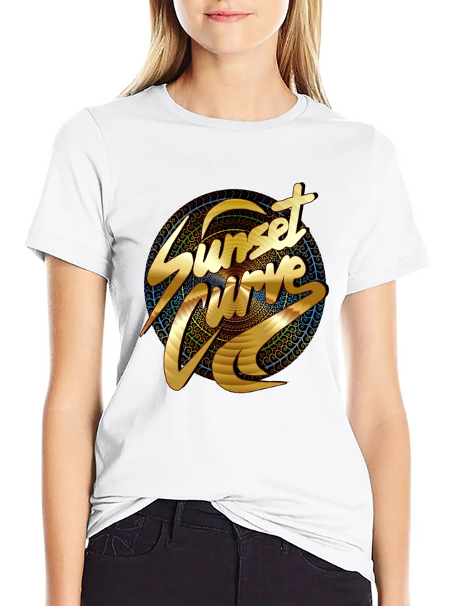 Sunset Curve, Sunset ,Curve, Sunset Curve Sunset Lightweight Cotton T-Shirt – Daily Comfort Graphic Shirt