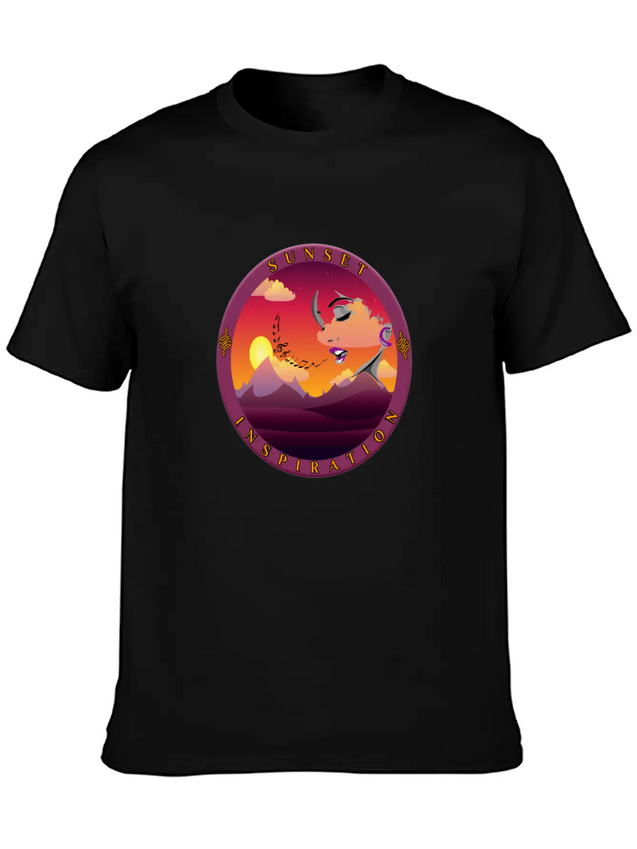Sunset Inspiration Lightweight Cotton T-Shirt – Daily Comfort Graphic Shirt