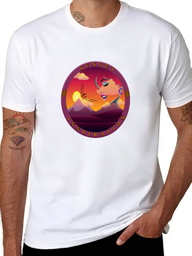 Sunset Inspiration Lightweight Cotton T-Shirt – Daily Comfort Graphic Shirt