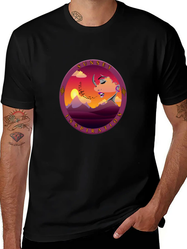 Sunset Inspiration Lightweight Cotton T-Shirt – Daily Comfort Graphic Shirt