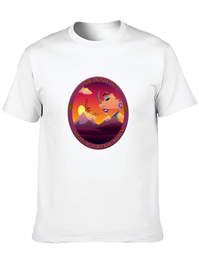 Sunset Inspiration Lightweight Cotton T-Shirt – Daily Comfort Graphic Shirt