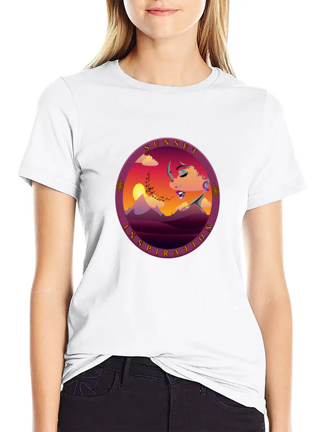 Sunset Inspiration Lightweight Cotton T-Shirt – Daily Comfort Graphic Shirt