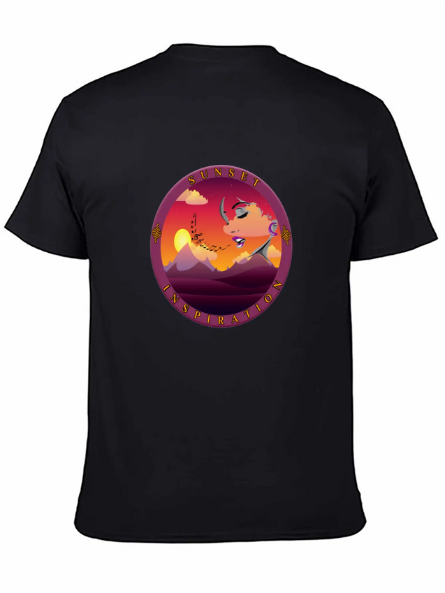 Sunset Inspiration Lightweight Cotton T-Shirt – Daily Comfort Graphic Shirt