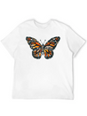 Sunset Mosaic Monarch Pebble Butterfly Lightweight Cotton T-Shirt – Daily Comfort Graphic Shirt