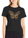 Sunset Mosaic Monarch Pebble Butterfly Lightweight Cotton T-Shirt – Daily Comfort Graphic Shirt