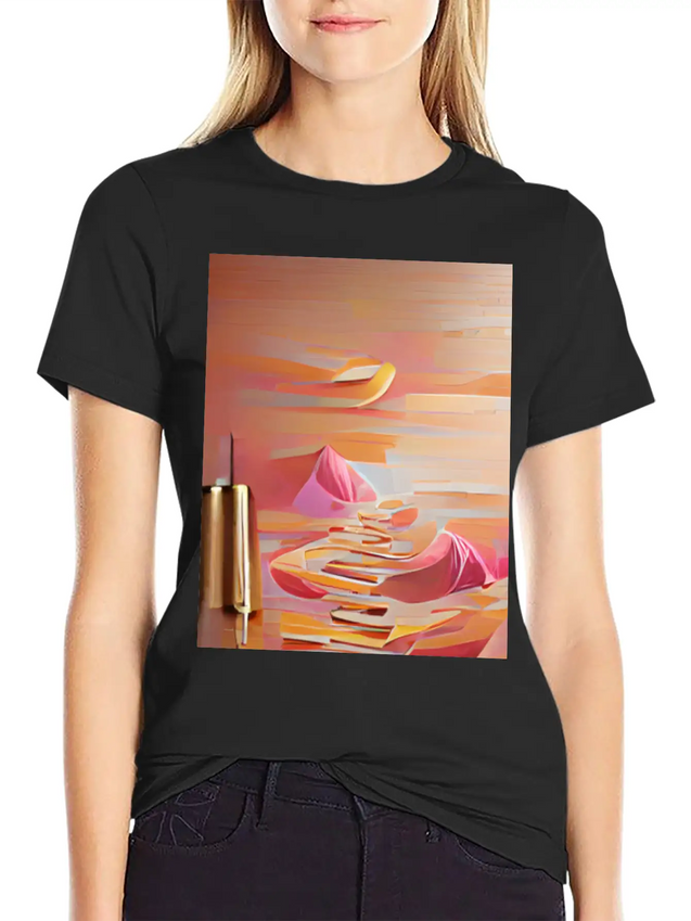 Sunset Sand Dunes Lightweight Cotton T-Shirt – Daily Comfort Graphic Shirt
