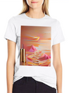 Sunset Sand Dunes Lightweight Cotton T-Shirt – Daily Comfort Graphic Shirt