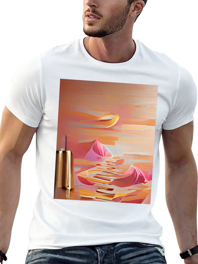 Sunset Sand Dunes Lightweight Cotton T-Shirt – Daily Comfort Graphic Shirt
